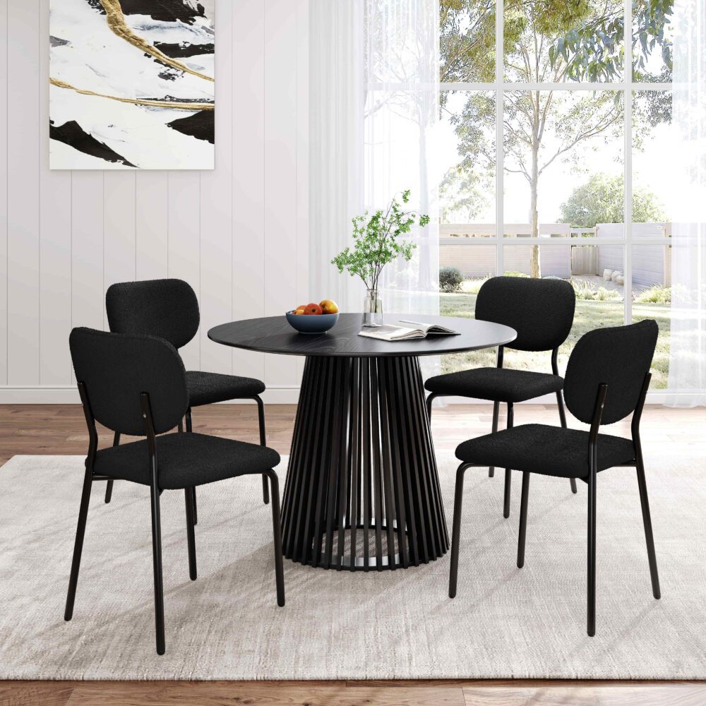 Charcoal Charm Armless Dining Chair Duo 3