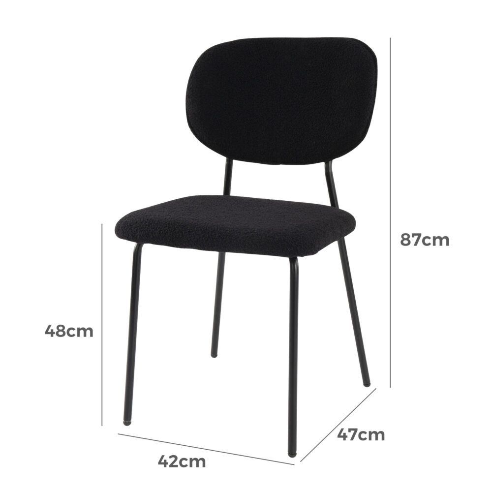 Charcoal Charm Armless Dining Chair Duo 12