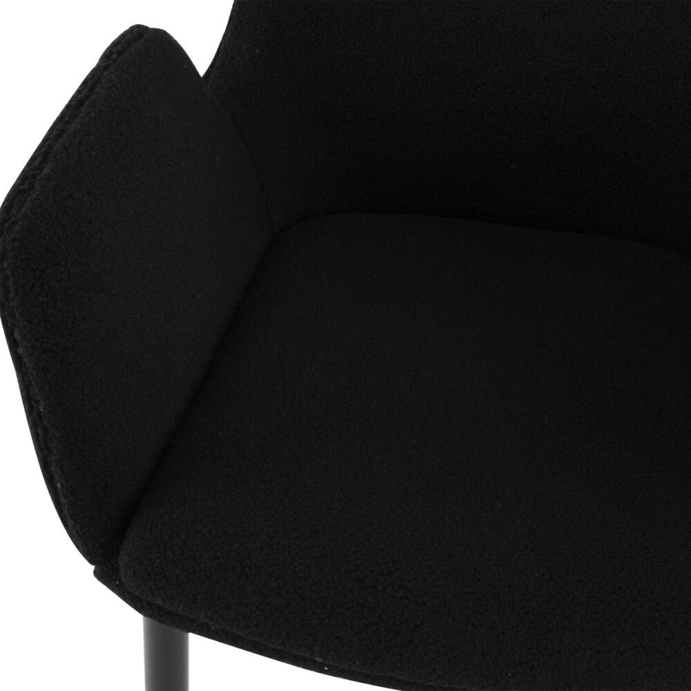 Charcoal Embrace Boucle &#8211; teddy Sherpa Fabric Armchair Set 9