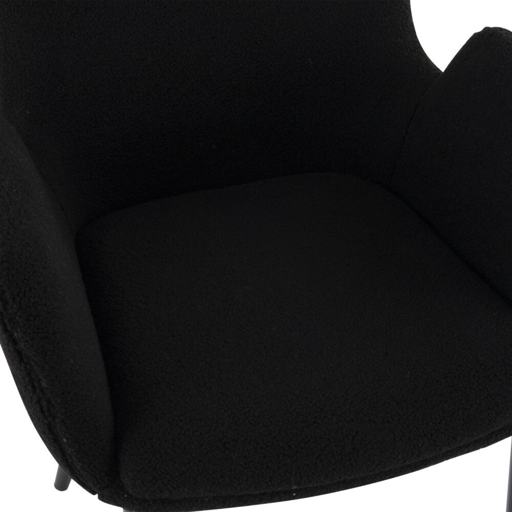 Charcoal Embrace Boucle &#8211; teddy Sherpa Fabric Armchair Set 10