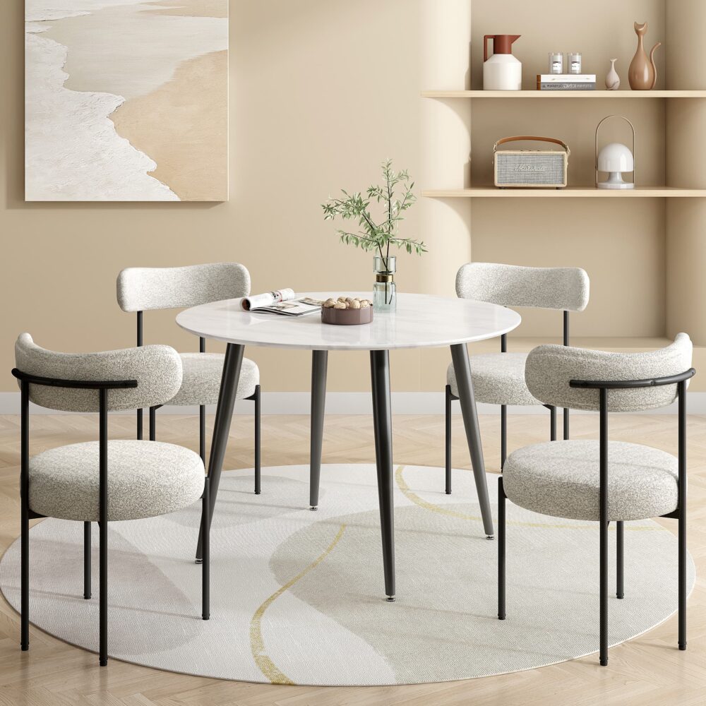 Round MDF Marbling Dining Table 3