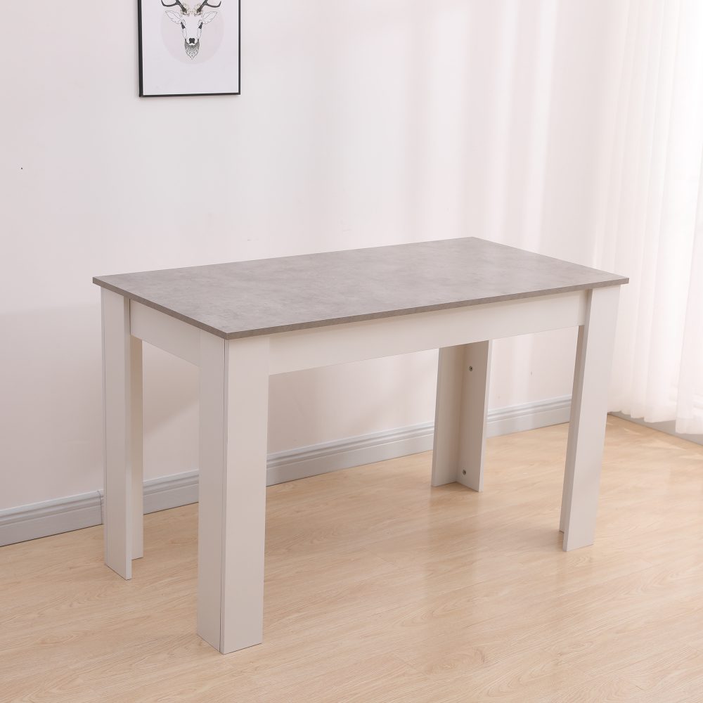 Dining Table Rectangular Wooden 120M-Grey&amp;White 5