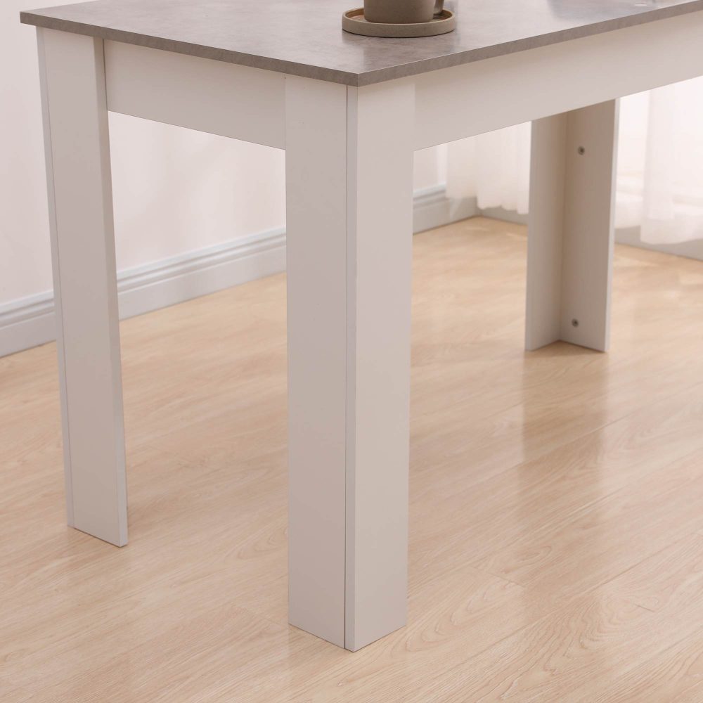 Dining Table Rectangular Wooden 120M-Grey&amp;White 7