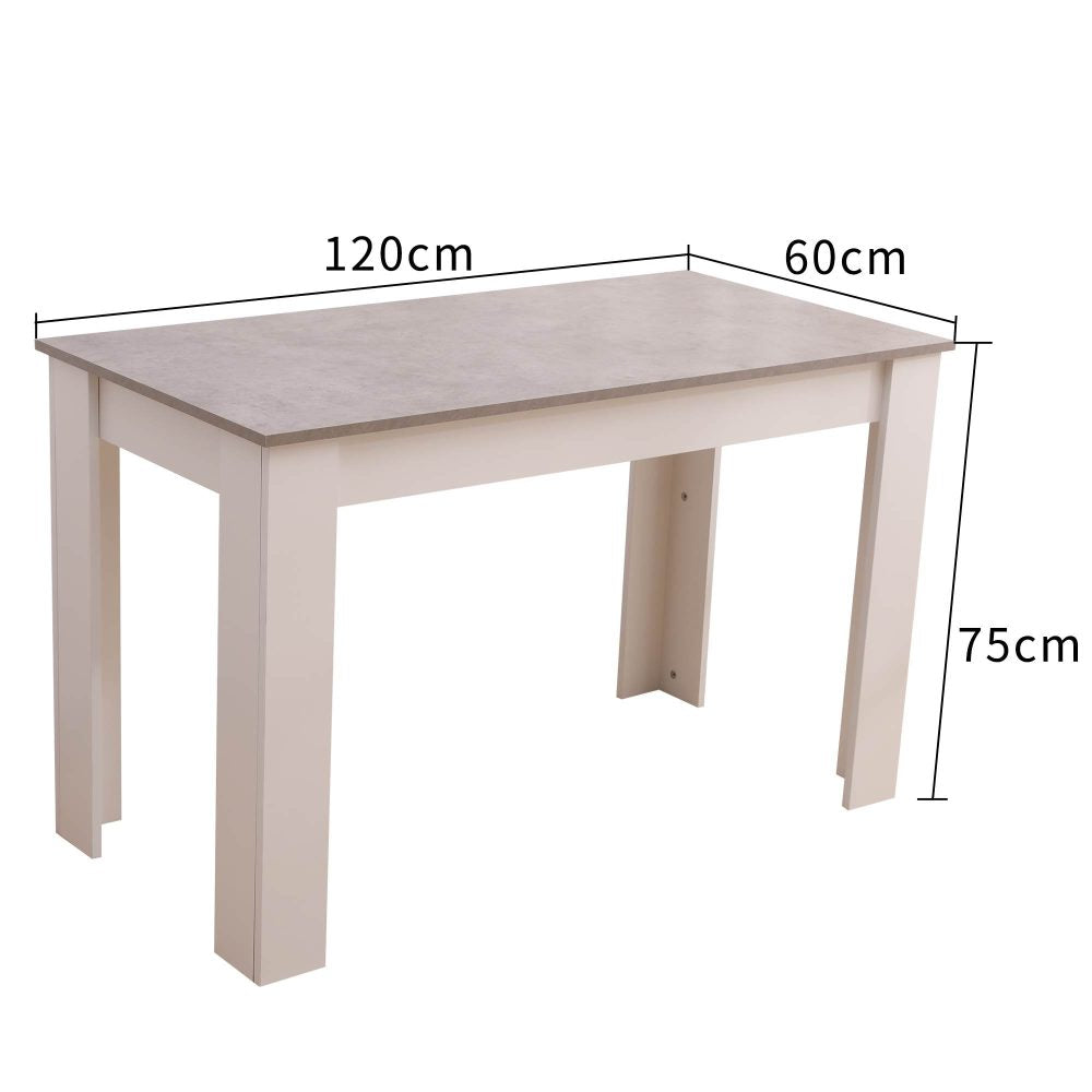 Dining Table Rectangular Wooden 120M-Grey&amp;White 8
