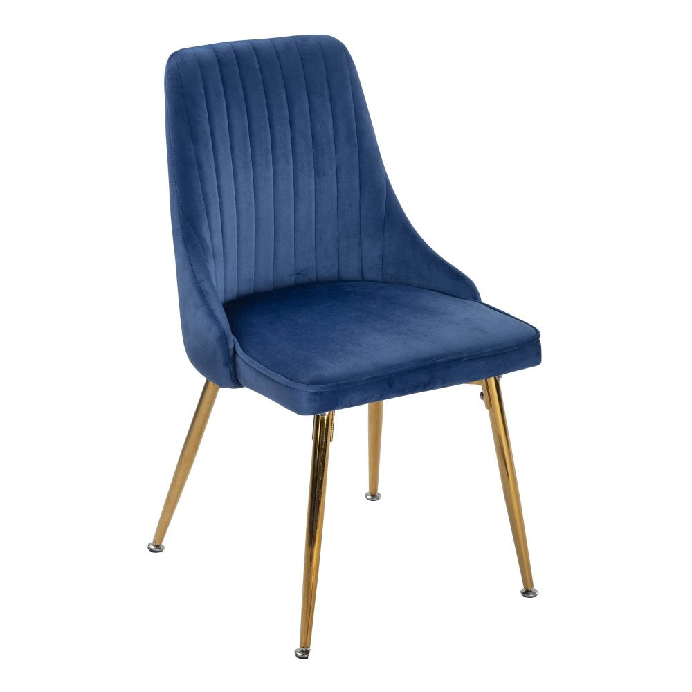 Grey Rectangular Dining Table with 4x Blue Velvet Chairs 8