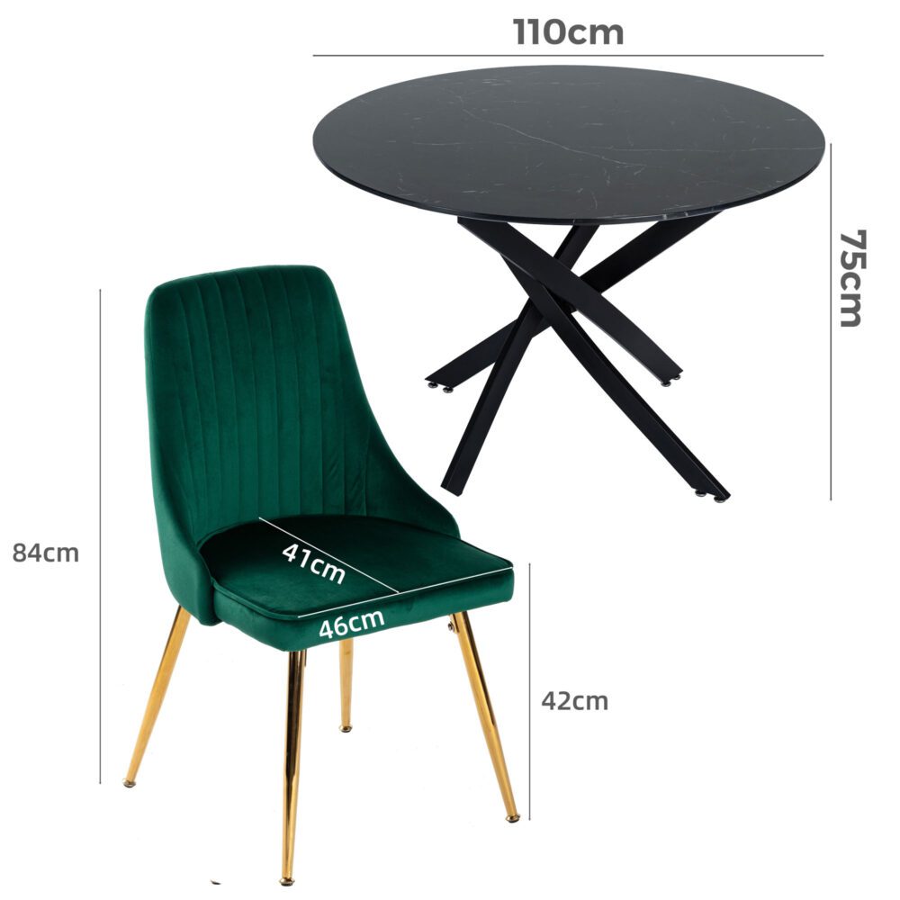 The Velvet Marble Table and Chair Set 14
