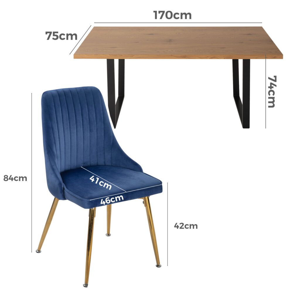 Dinero: Navy Velvet&#038;Natural Table Set 13