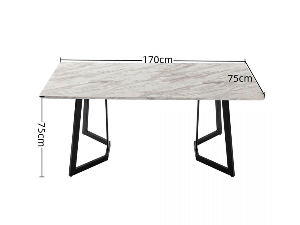 Rectangular Marble-Effect Table 7