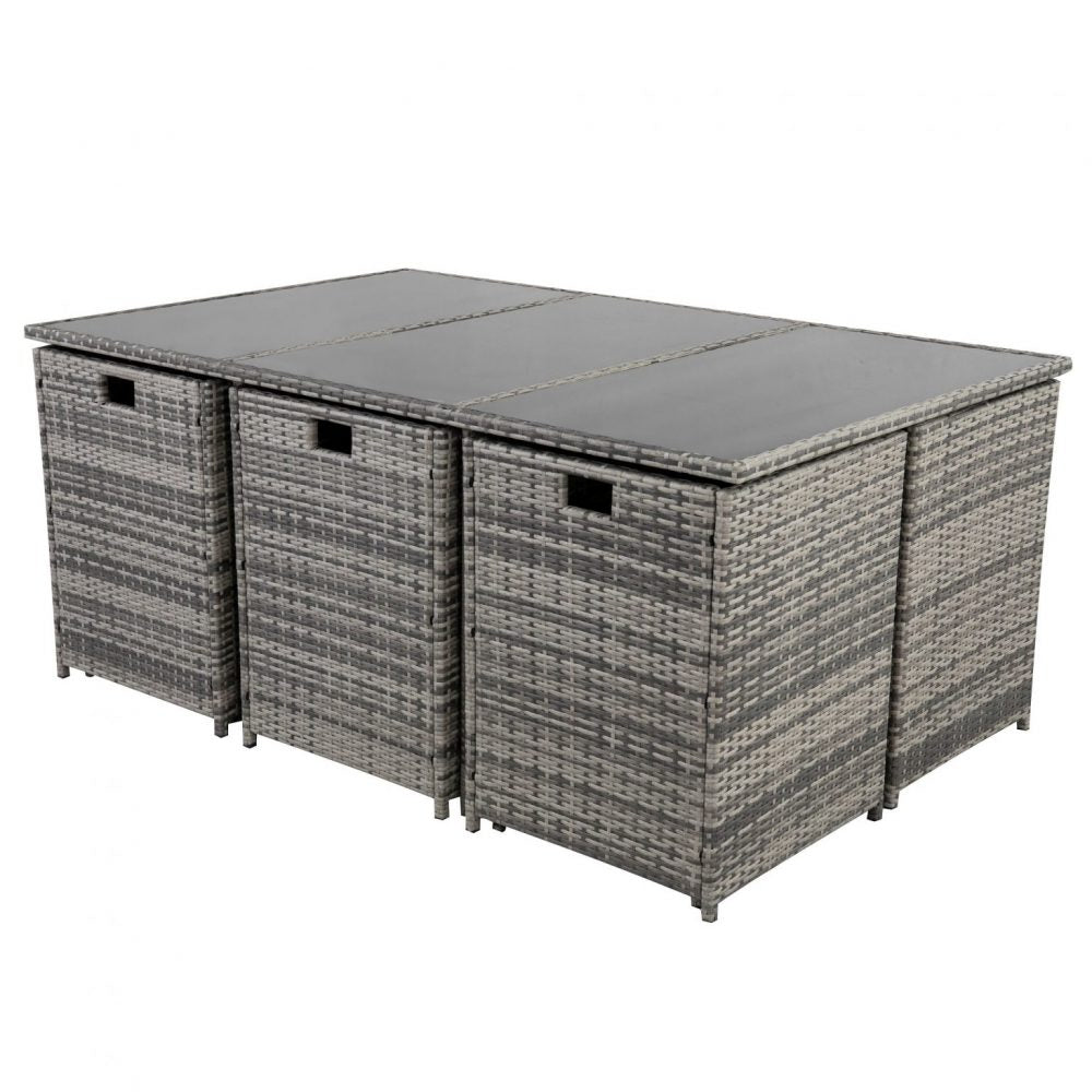 Bali 11 Piece Outdoor Dining Set-Grey 6