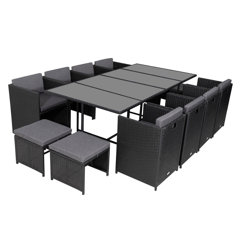 Bali 13PC Outdoor Dining Set-Black 5