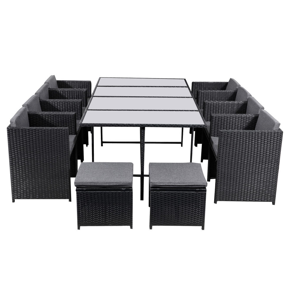 Bali 13PC Outdoor Dining Set-Black 6