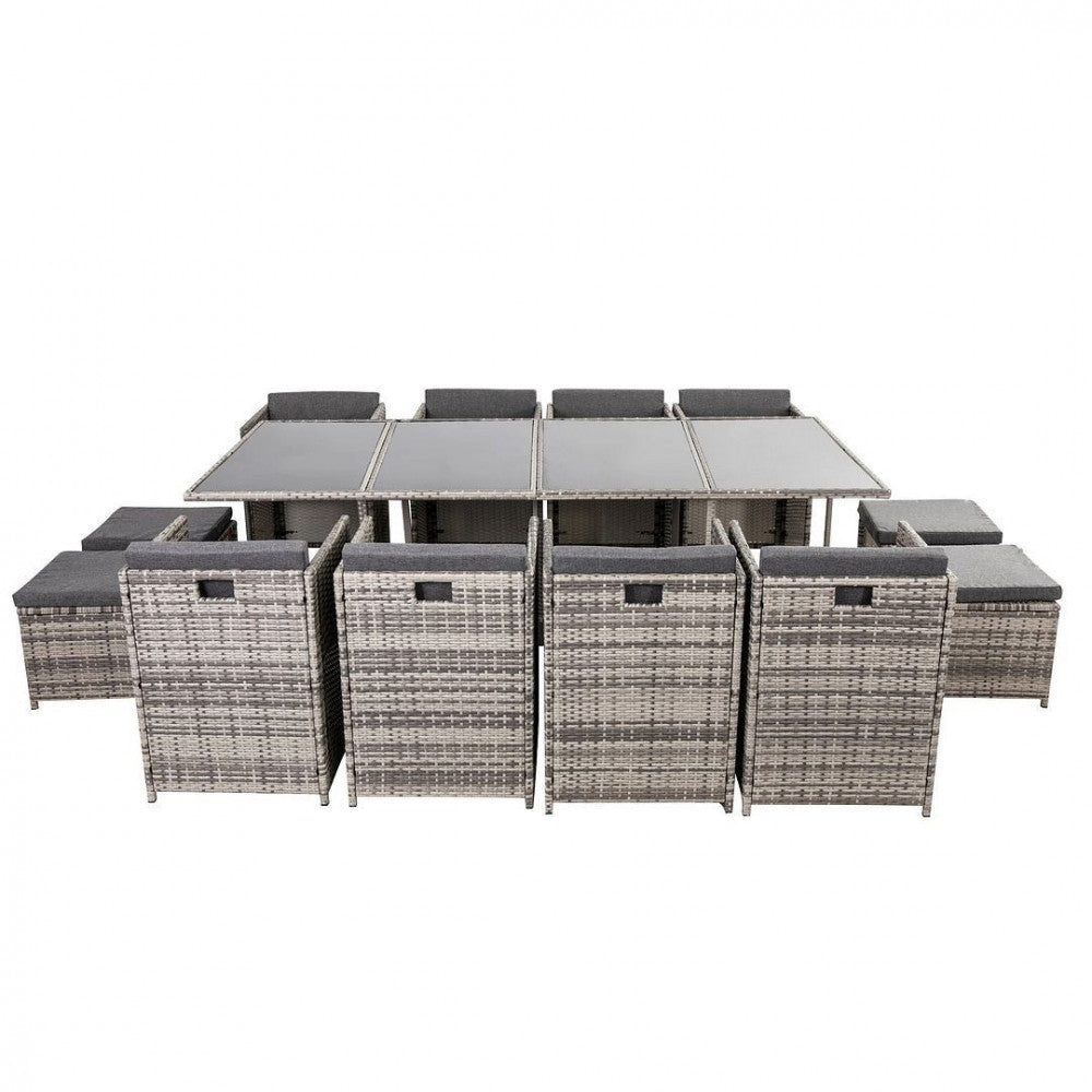 Bali 13PC Outdoor Dining Set-Grey 6