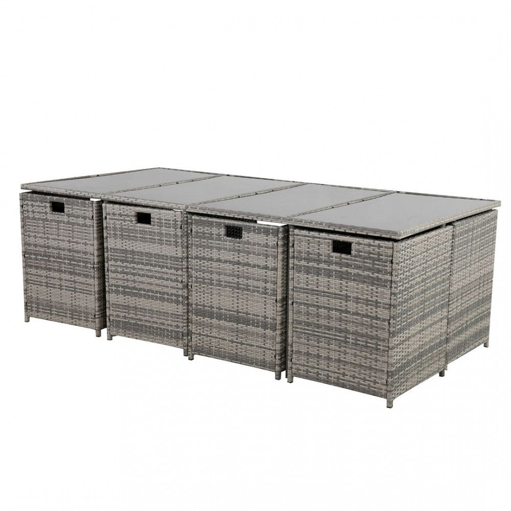 Bali 13PC Outdoor Dining Set-Grey 7