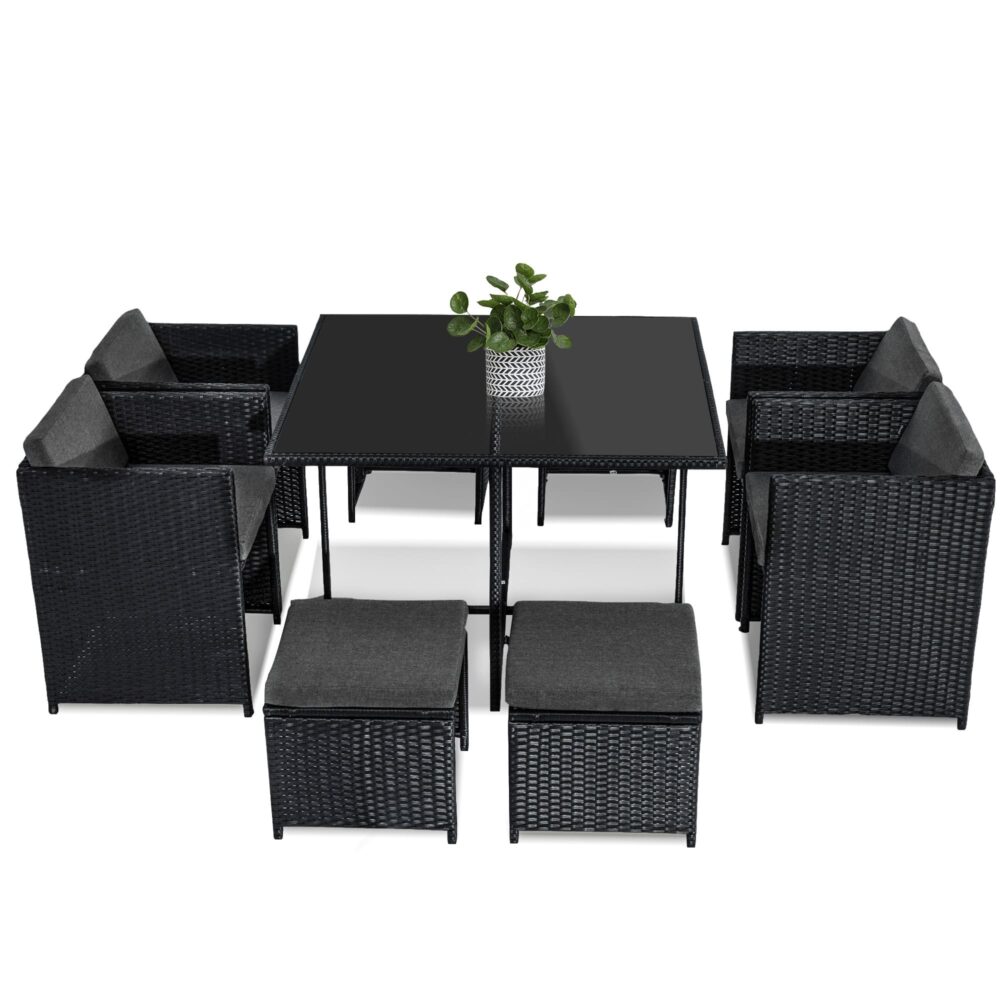 Horrocks 8 Seater Outdoor Dining Set-Black 5