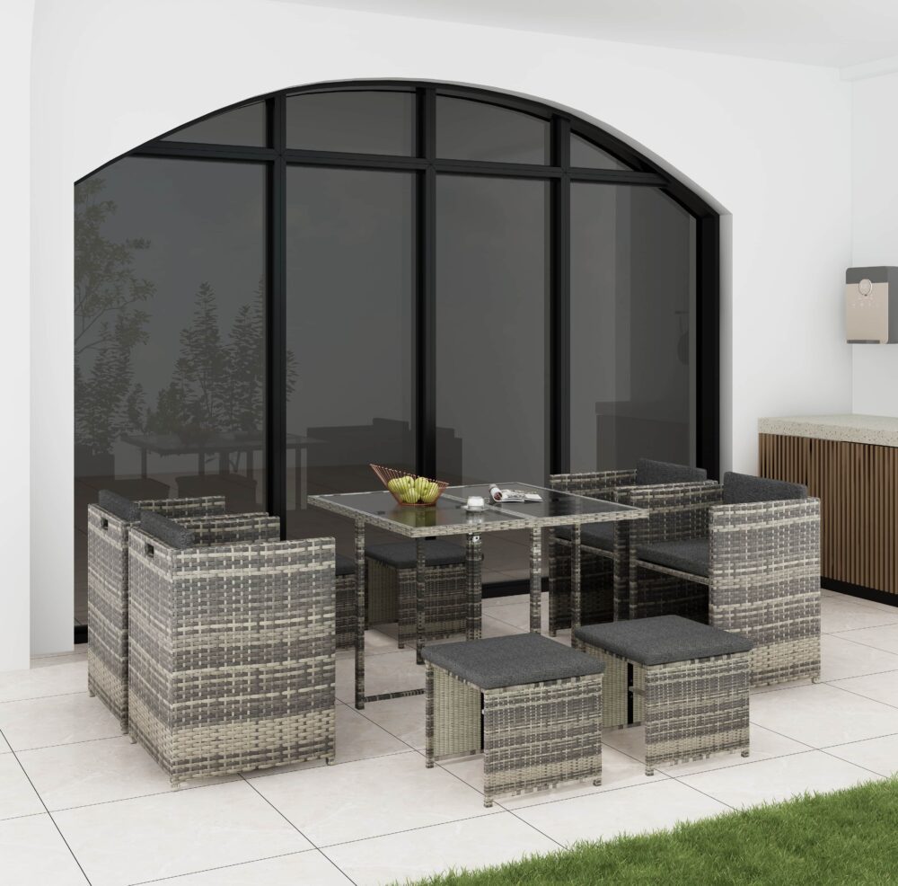 Horrocks 8 Seater Outdoor Dining Set-Grey 4