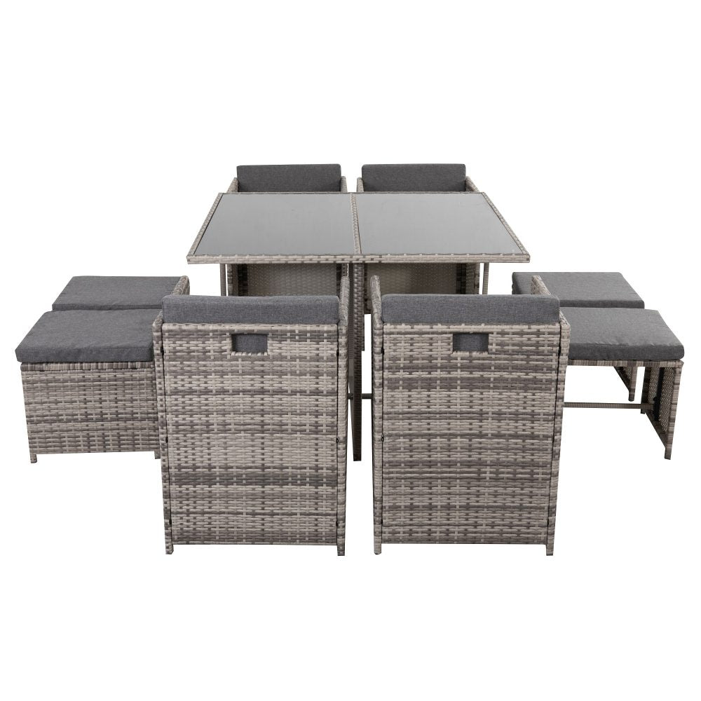 Horrocks 8 Seater Outdoor Dining Set-Grey 8