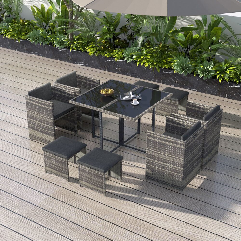 Horrocks 8 Seater Outdoor Dining Set-Grey 3