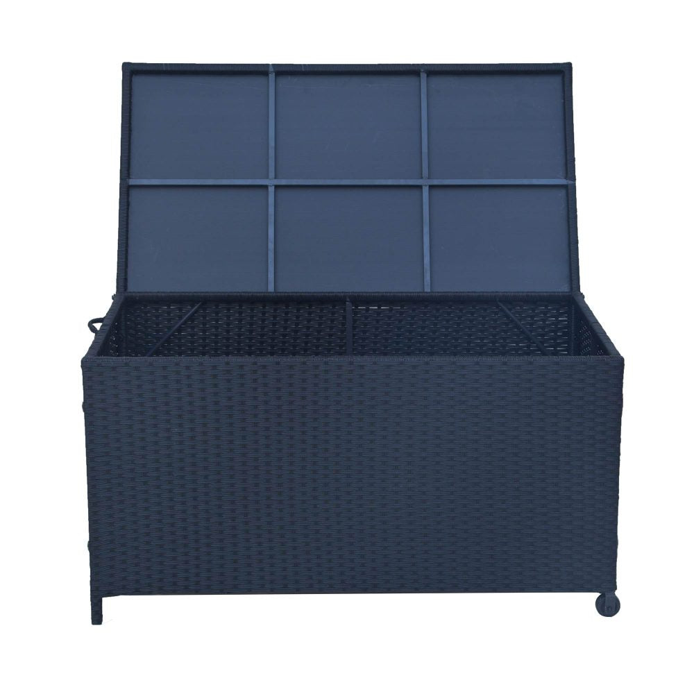 Outdoor PE Wicker Storage Box Garden 320L-Black 4