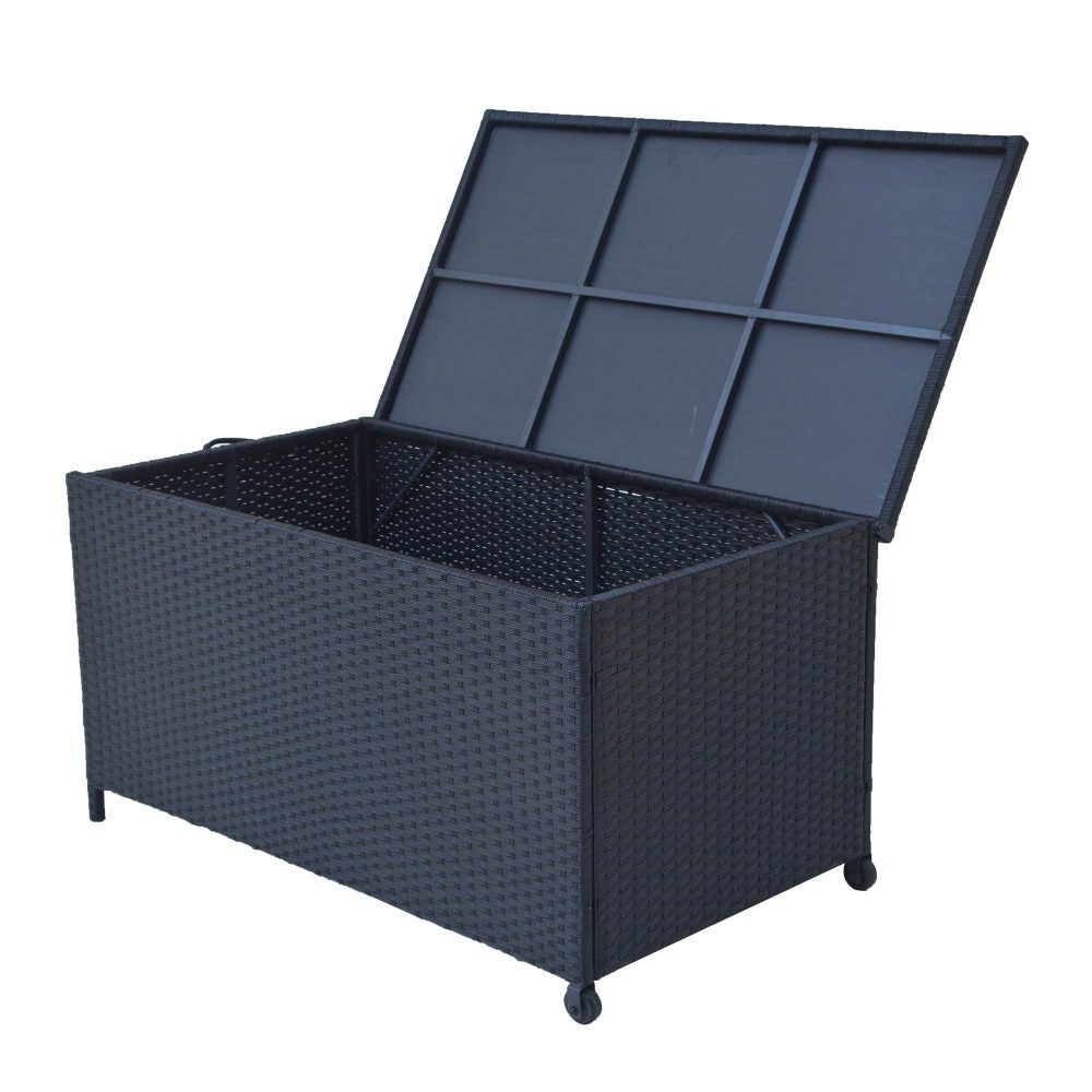 Outdoor PE Wicker Storage Box Garden 320L-Black 5