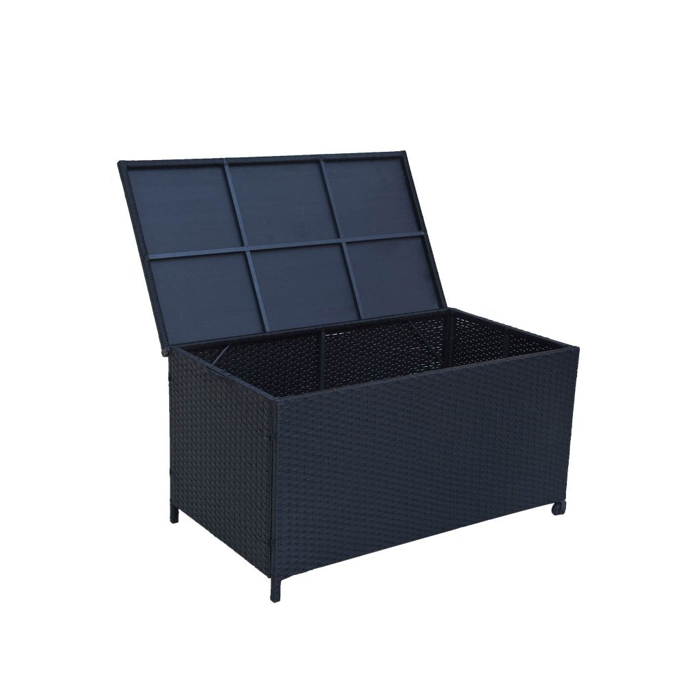 Outdoor PE Wicker Storage Box Garden 320L-Black 6
