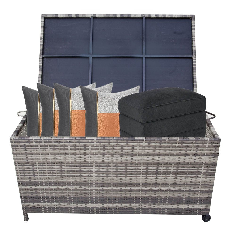 Outdoor PE Wicker Storage Box Garden 320L-Grey 4
