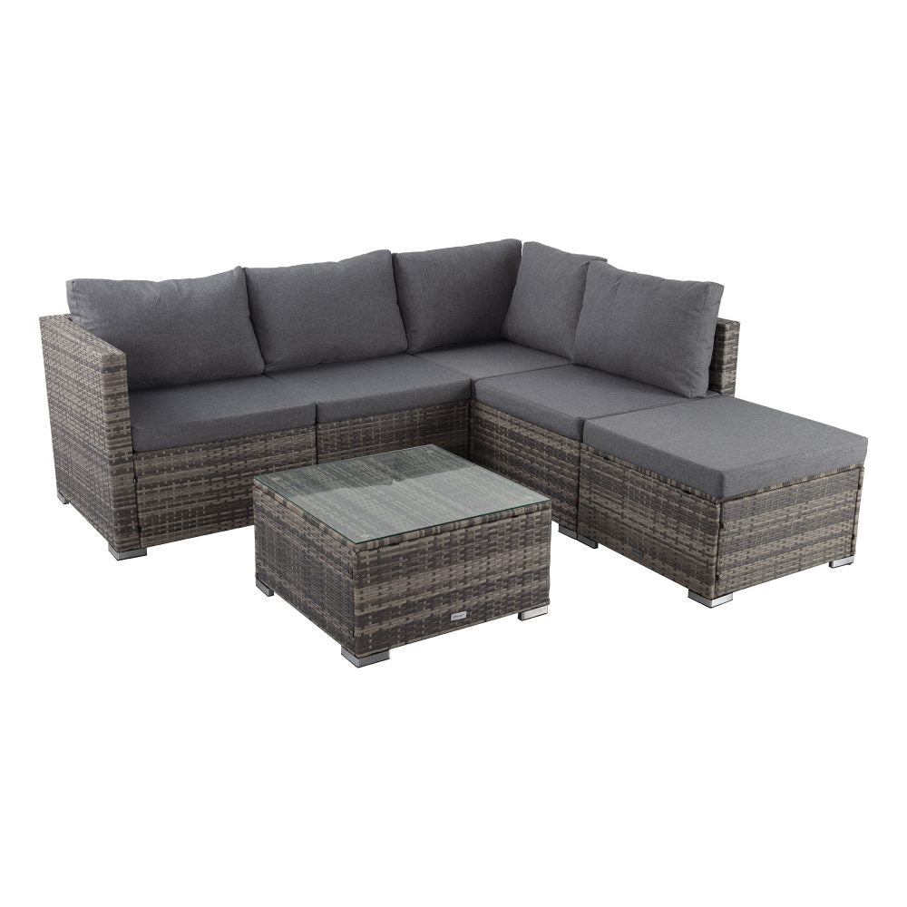 Ottoman-Style Outdoor Lounge Set in Grey 6