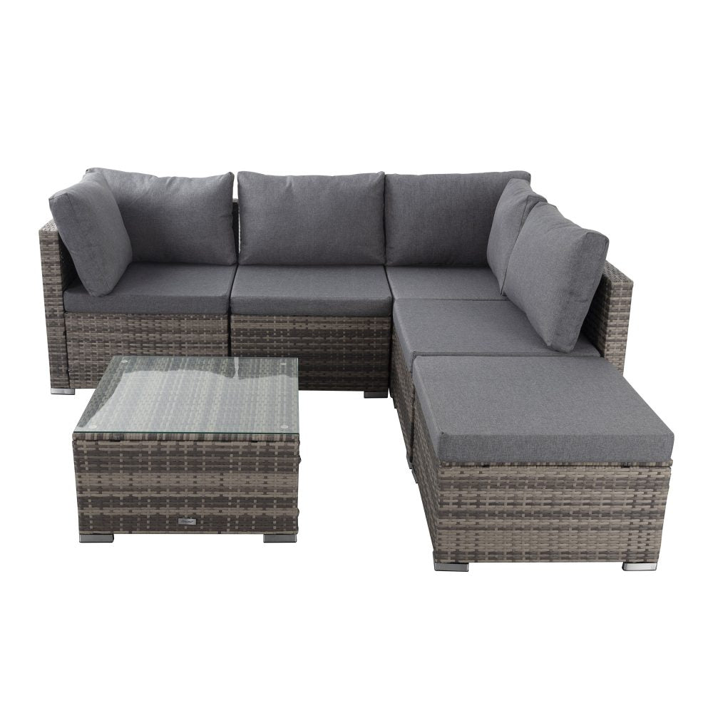 Ottoman-Style Outdoor Lounge Set in Grey 8