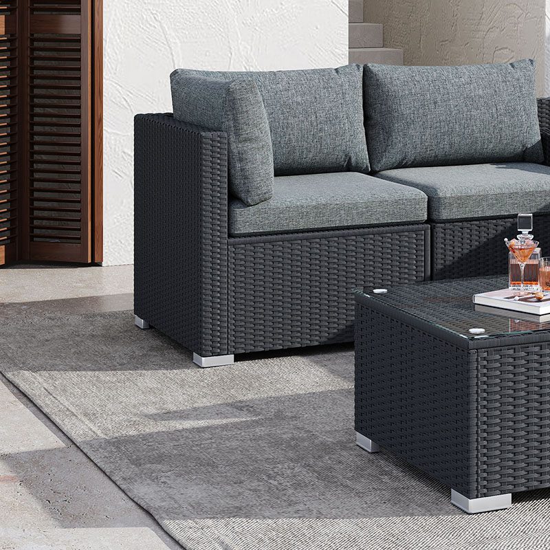 6PCS Outdoor Modular Lounge Sofa Coogee-Black 4