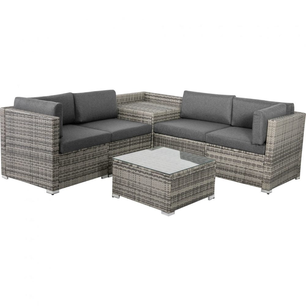 6PCS Outdoor Modular Lounge Sofa Coogee-Grey 6