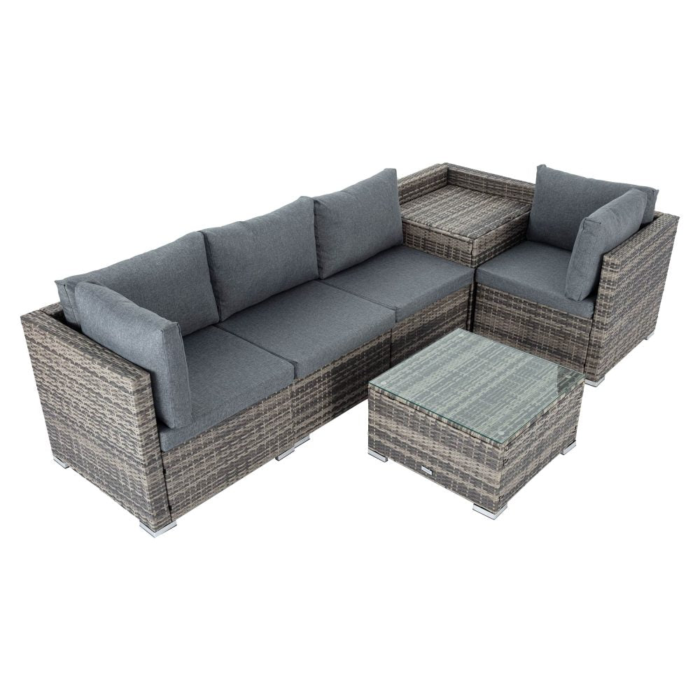 6PCS Outdoor Modular Lounge Sofa Coogee-Grey 7