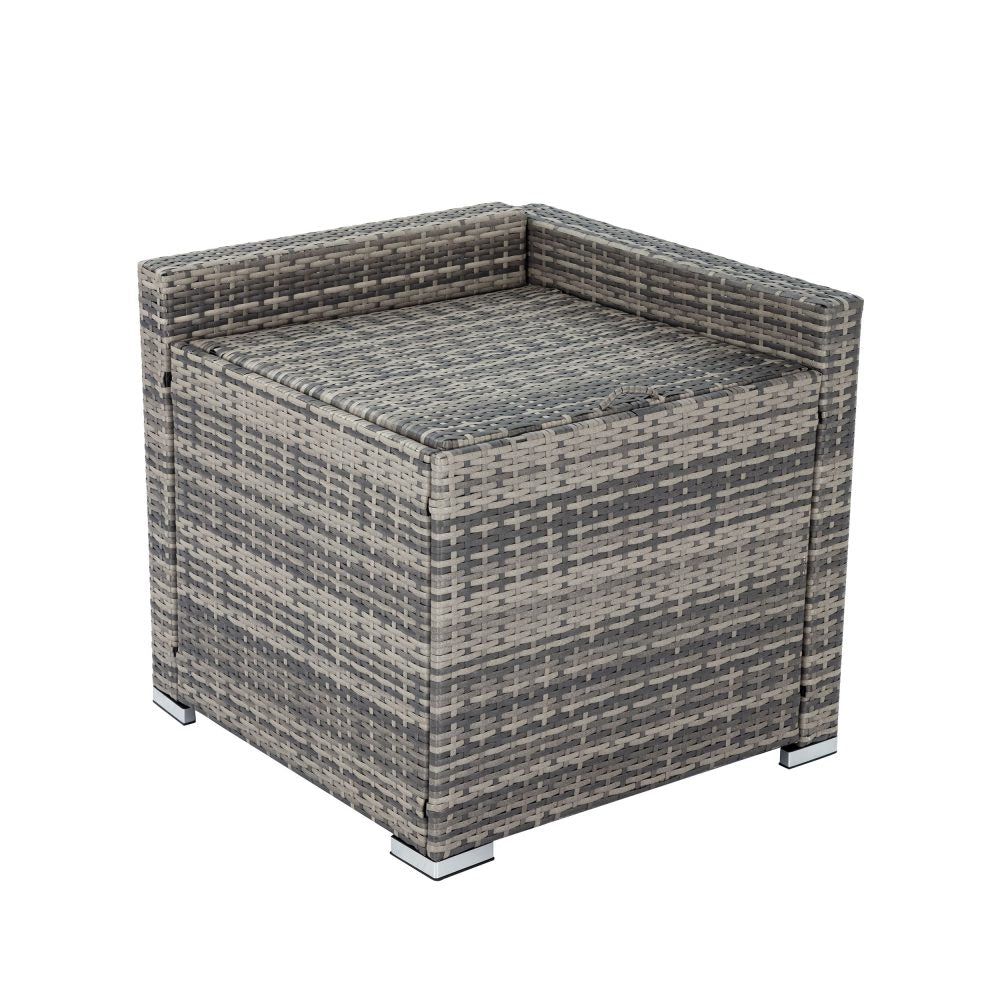 Large Modular Outdoor Ottoman Lounge Set in Grey 8