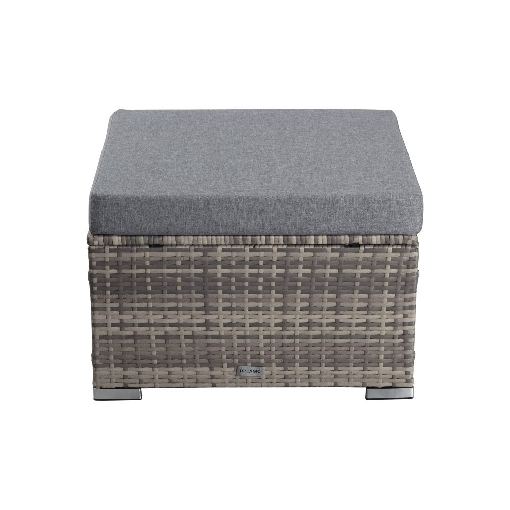 Large Modular Outdoor Ottoman Lounge Set in Grey 11