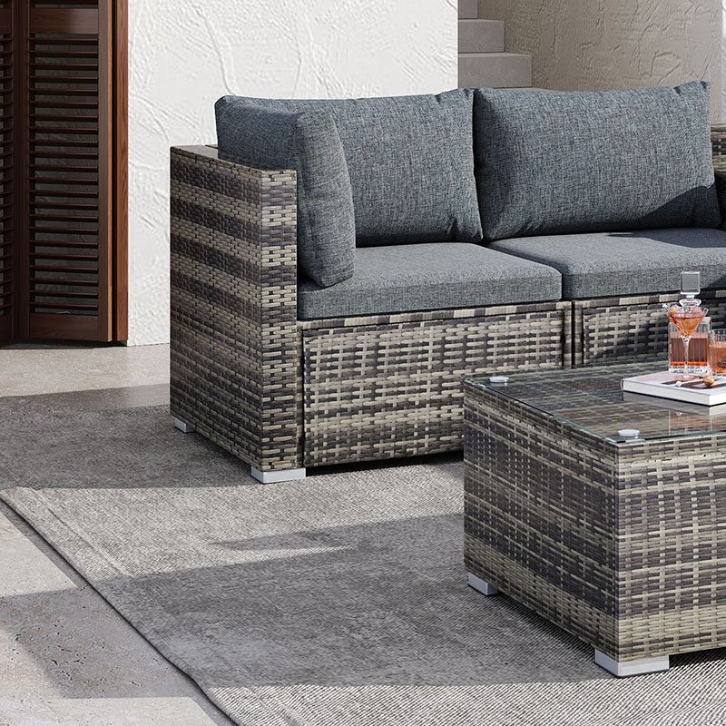 8PCS Outdoor Furniture Modular Lounge Sofa Lizard-Grey 3