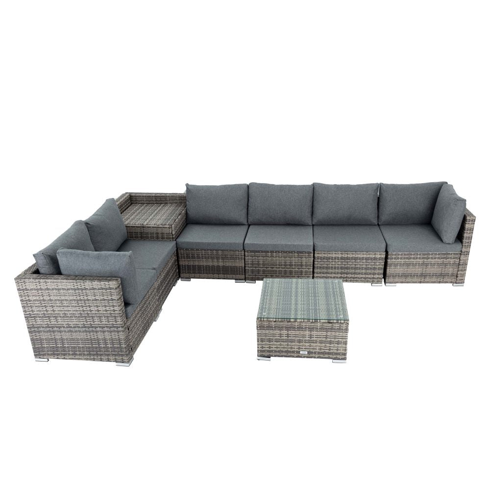 8PCS Outdoor Furniture Modular Lounge Sofa Lizard-Grey 7