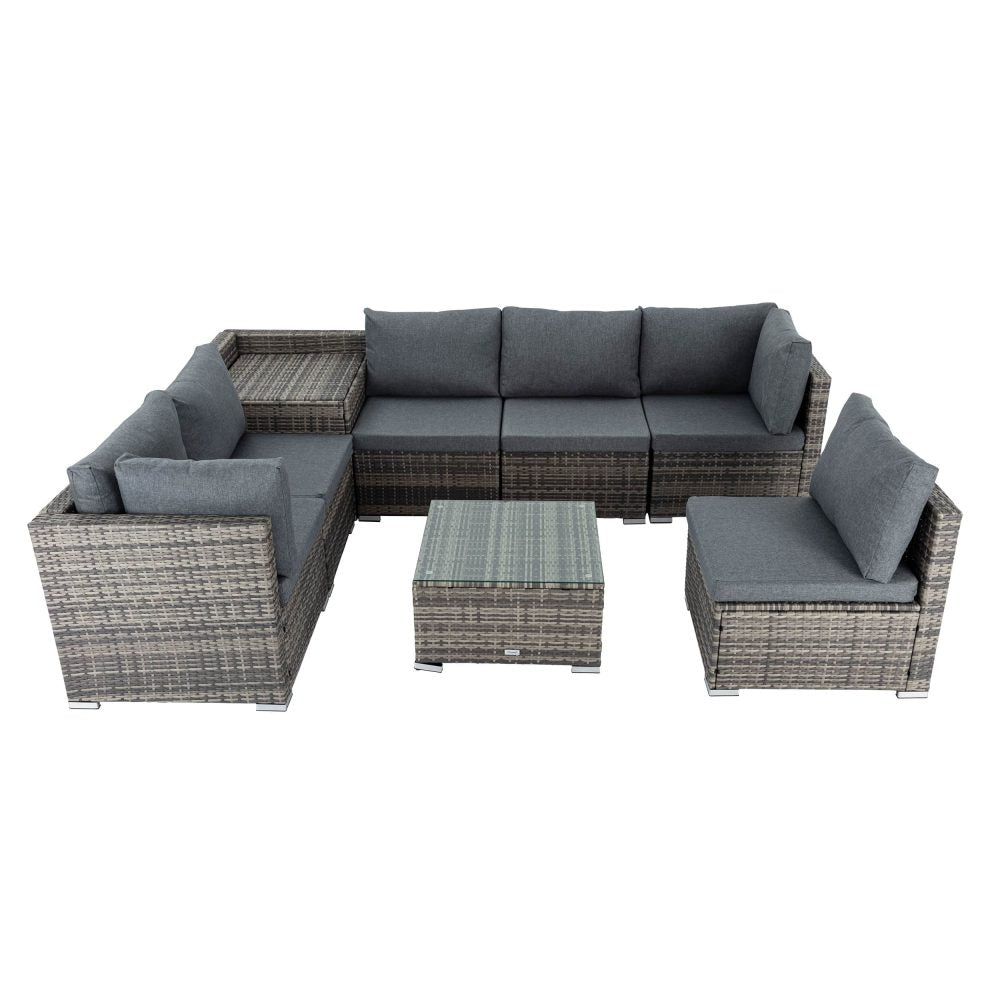 8PCS Outdoor Furniture Modular Lounge Sofa Lizard-Grey 5