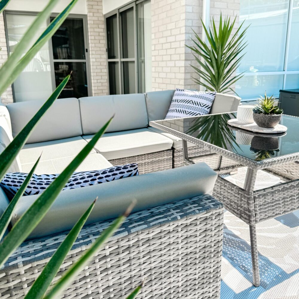 8PC Outdoor Dining Set Wicker Table &amp; Chairs-Grey 3