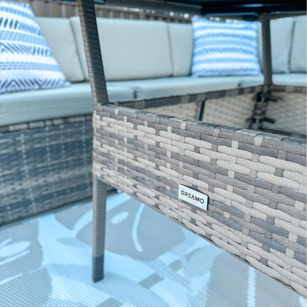 8PC Outdoor Dining Set Wicker Table &amp; Chairs-Grey 12