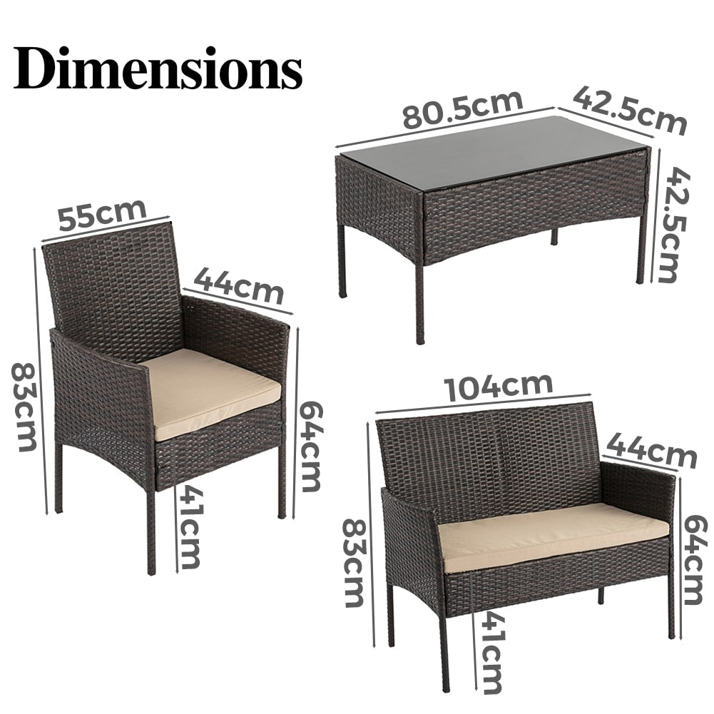 Breeze 4-Seat Wicker Outdoor Lounge Set 7