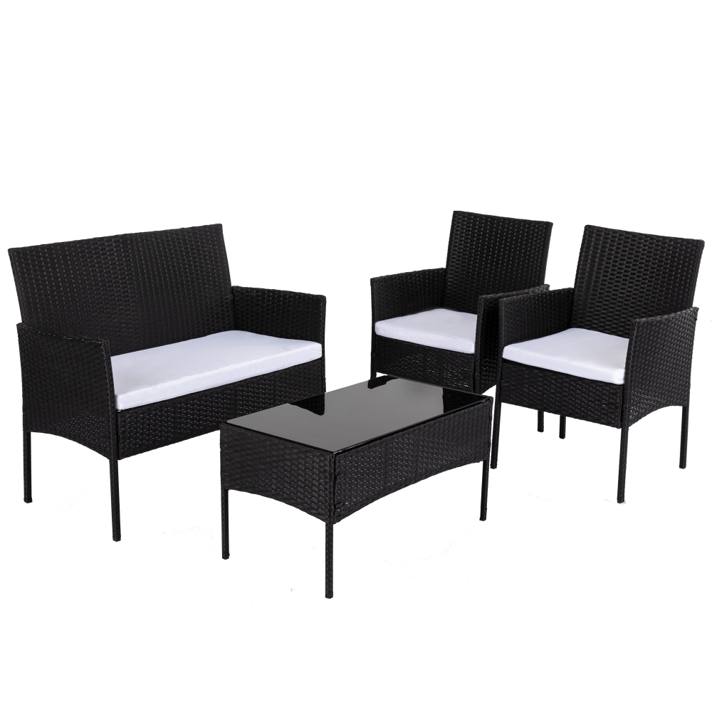 Ville 4-Seater PE Wicker Outdoor Lounge Sofa Set 4