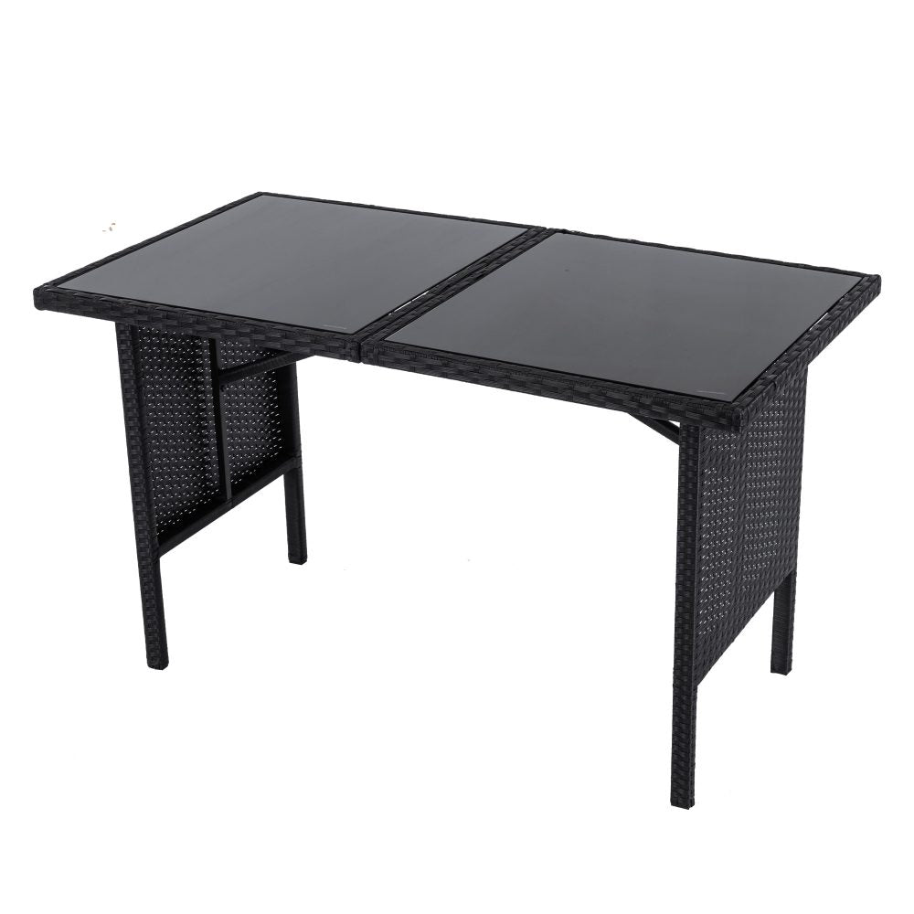 Ella 8-Seater Modular Outdoor Garden Lounge and Dining Set with Table and Stools in Black 4