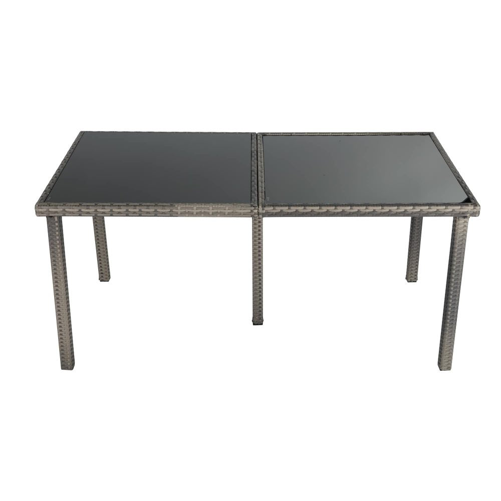 Rural Style Outdoor Grey Wicker 6 Seater Dining Set 8