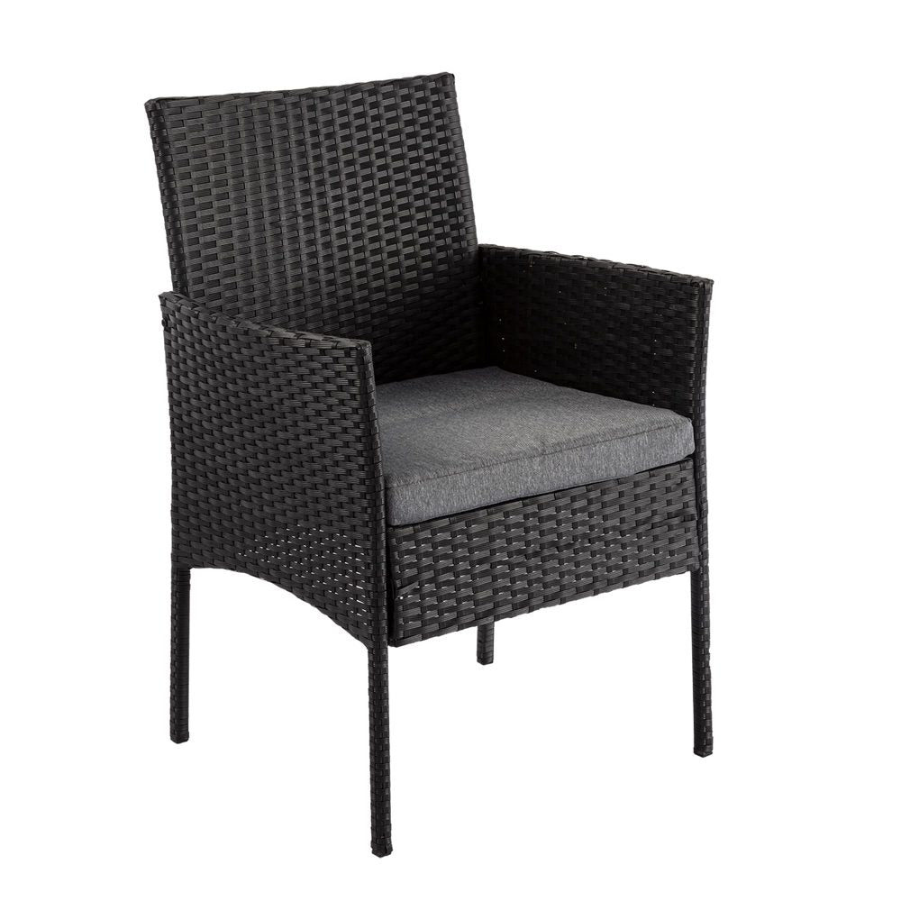 4 Seater Wicker Outdoor Lounge Set - Black 4