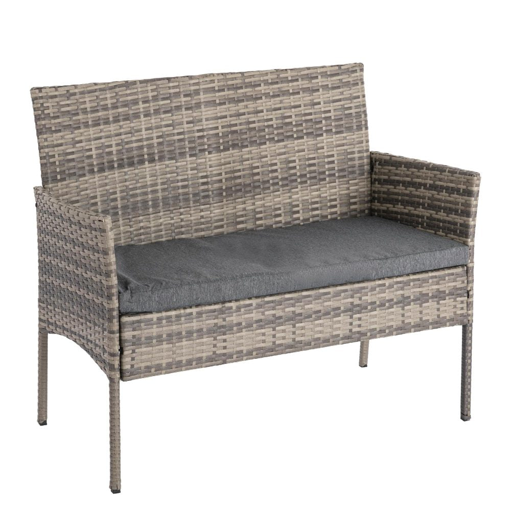 4 Seater Wicker Outdoor Lounge Set - Mixed Grey 5