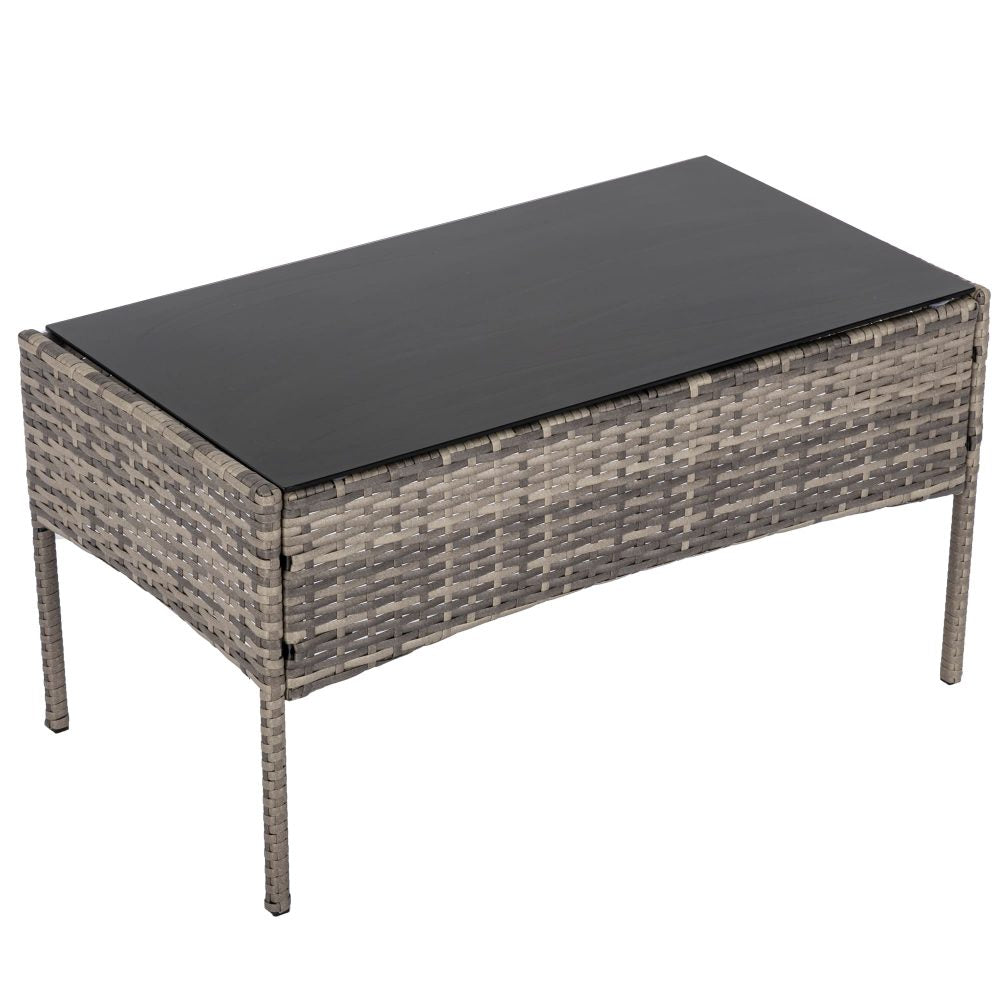 4 Seater Wicker Outdoor Lounge Set - Mixed Grey 4