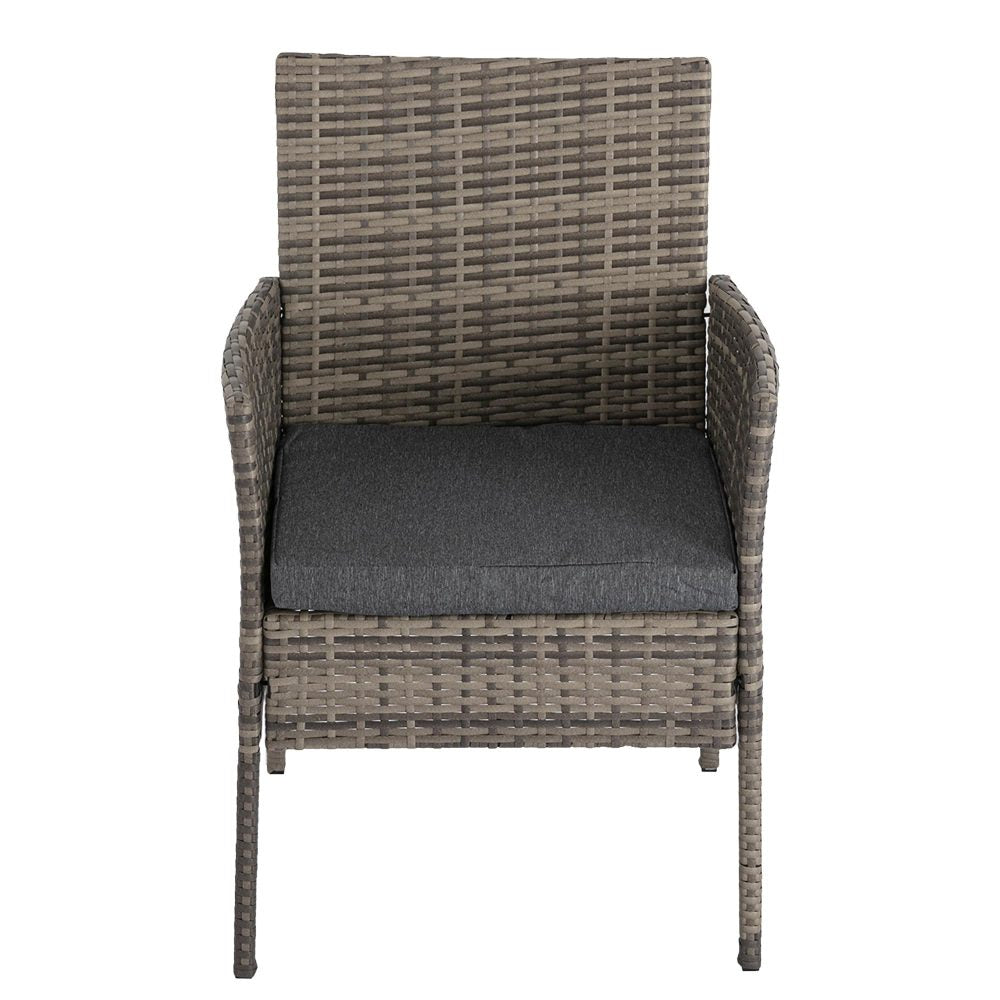 4 Seater Wicker Outdoor Lounge Set - Mixed Grey 6