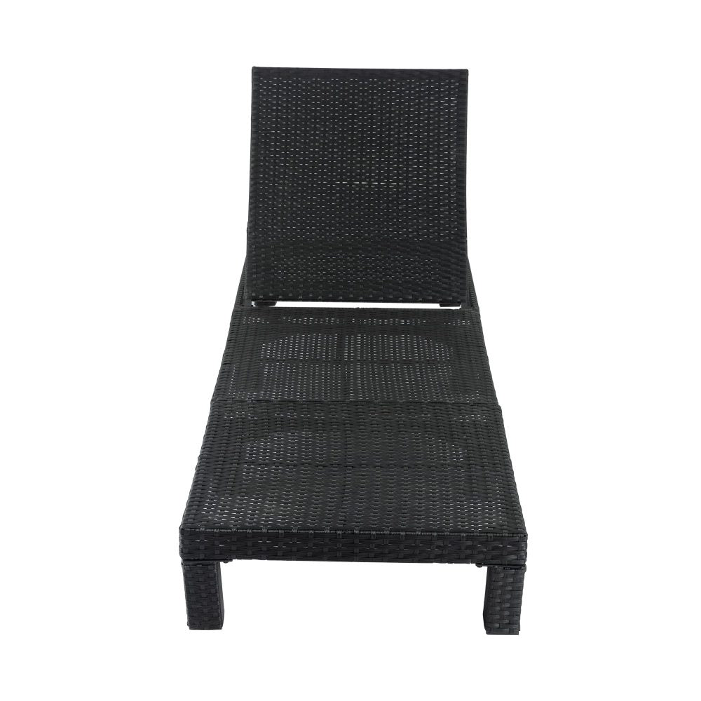 Black Rattan Sunbed with Adjustable Recline 7