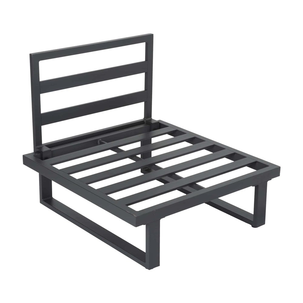 Modern Outdoor 7 Piece Lounge Set with Slatted Polywood Design Tables 14