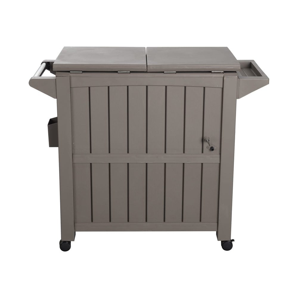 Garden Bar Serving Cart with Cooler (Taupe) 3