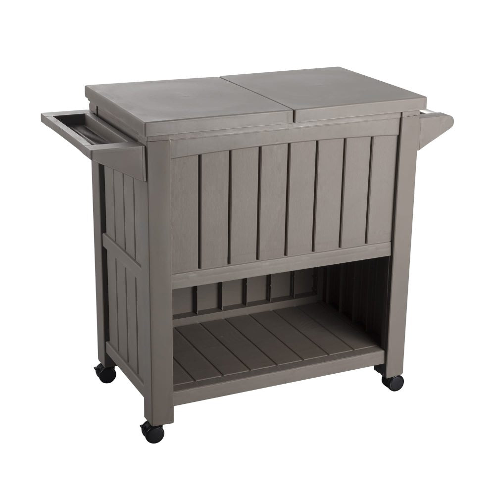 Garden Bar Serving Cart with Cooler (Taupe) 4