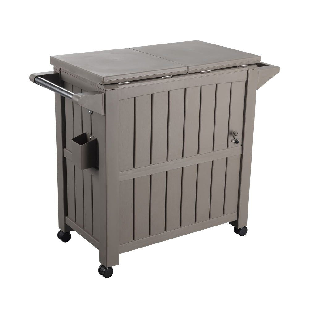 Garden Bar Serving Cart with Cooler (Taupe) 5